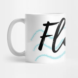 Flow with light blue wave design Mug